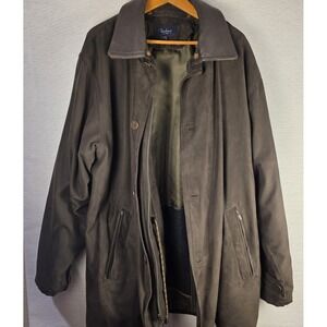Turnbury Mens Chore Jacket Coat Leather Collar Detachable Lining 2XL Olive Green